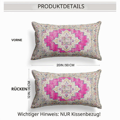 Boho Kissenbezüge 2er Set Magenta – Vintage Design 30x50 cm
