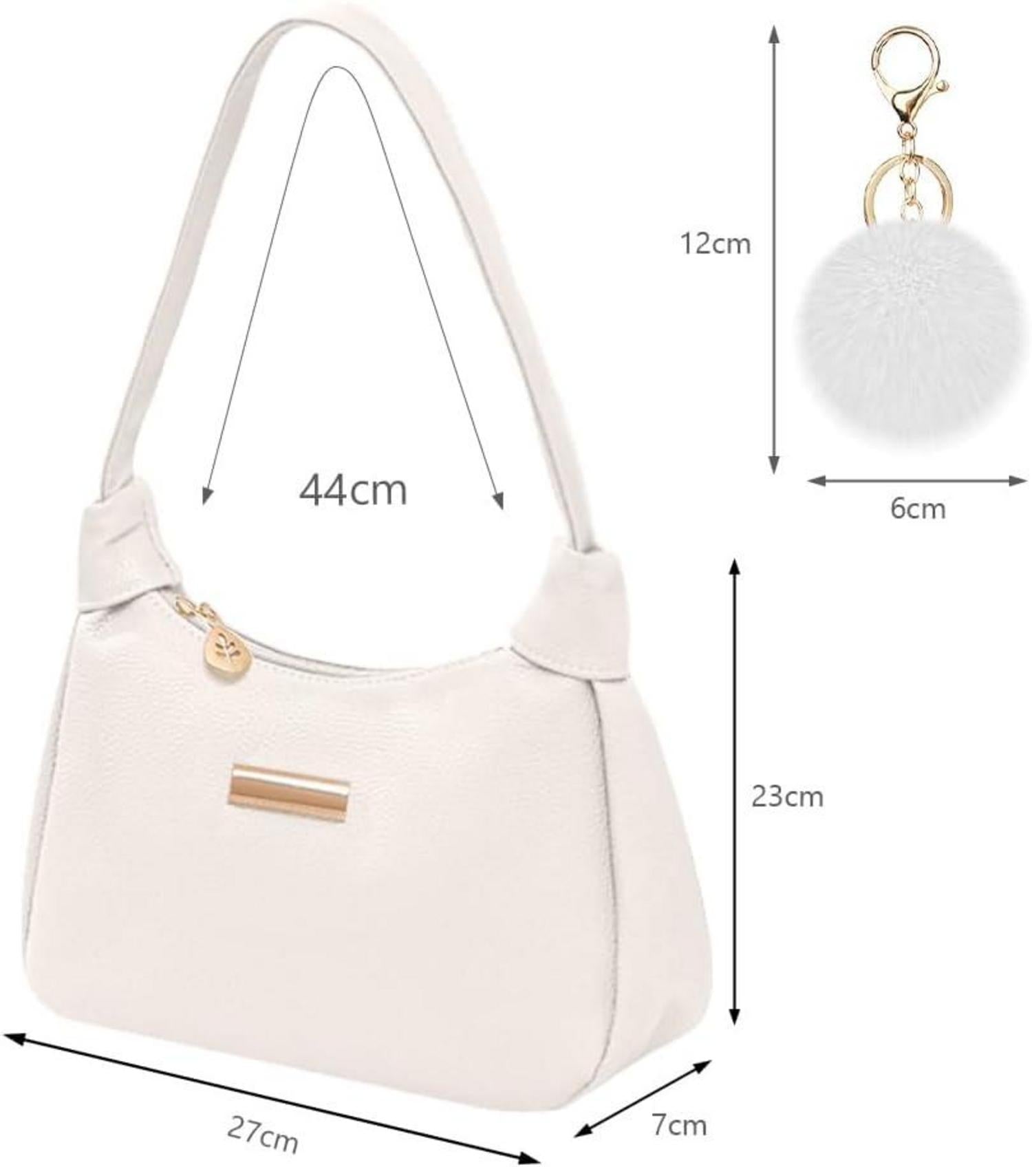 Aucuu Retro Umhängetasche Damen Nylon Handtasche mit Pom-Pom