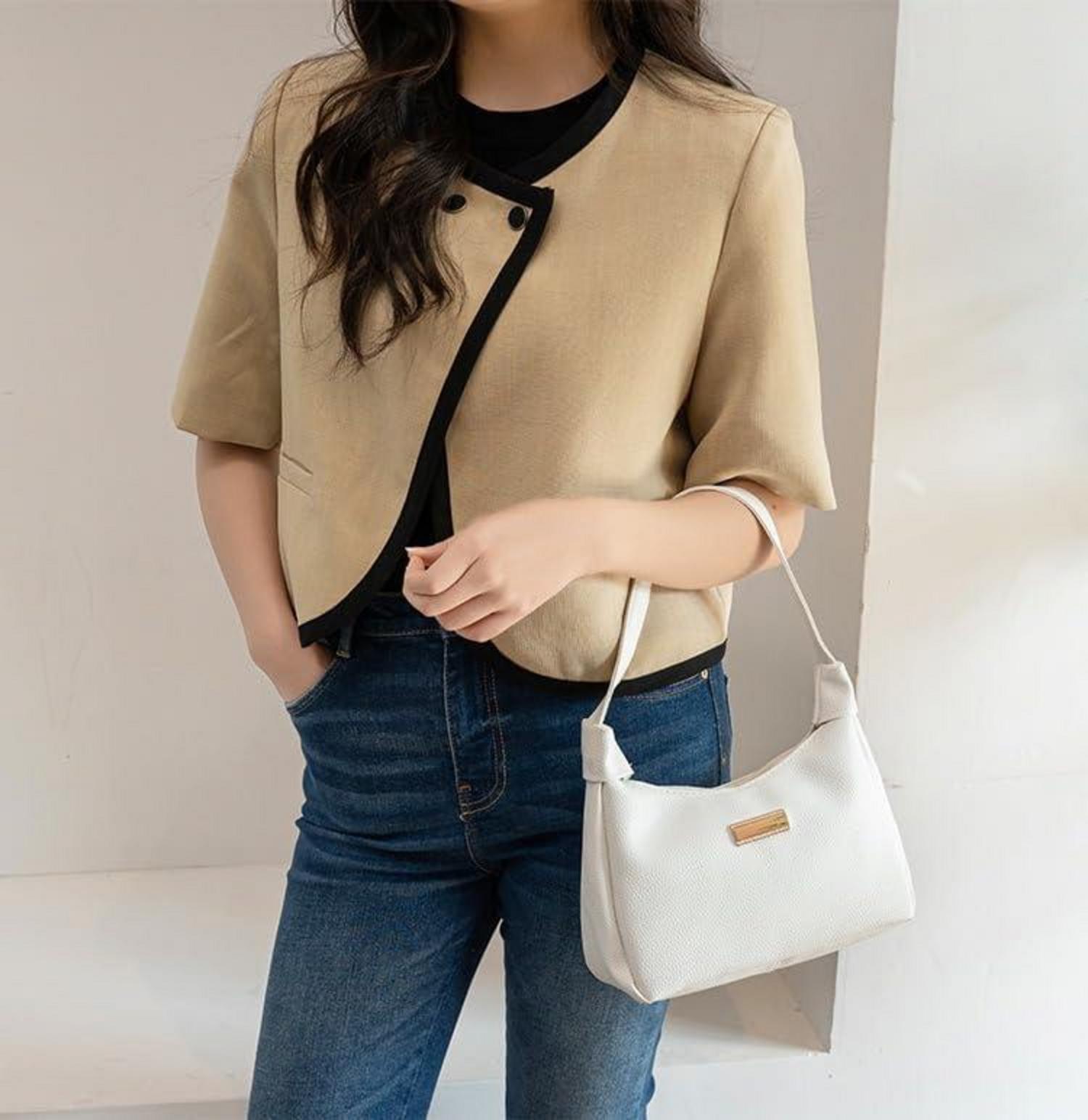 Umhängetasche Damen Nylon Retro Y2k Pom-Pom Schlüsselanhänger