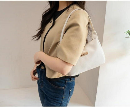 Aucuu Umhängetasche Damen Handtasche mit Pom-Pom-Schlüsselanhänger - Y2k Fashion Retro Nylon Unterarmtasche