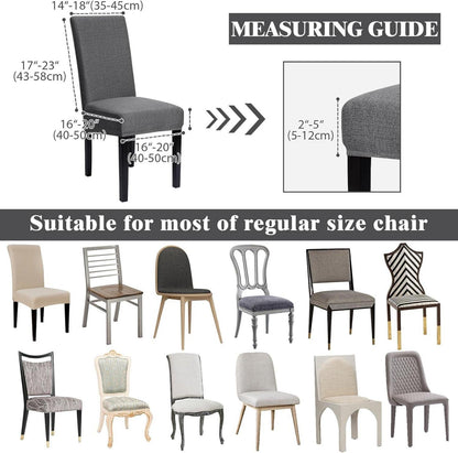 Stuhlhussen Set Esszimmer Schwingstühle Stretch Leinen Schwarz 4er