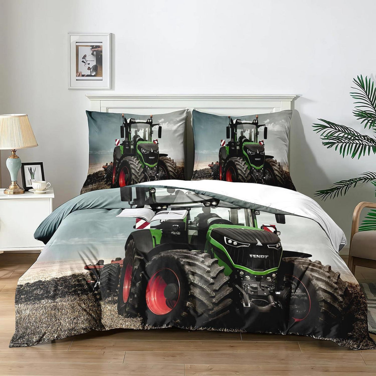 Traktor Bettwäsche Set 140x200cm – Mikrofaser Bettbezug & Kissenbezüge