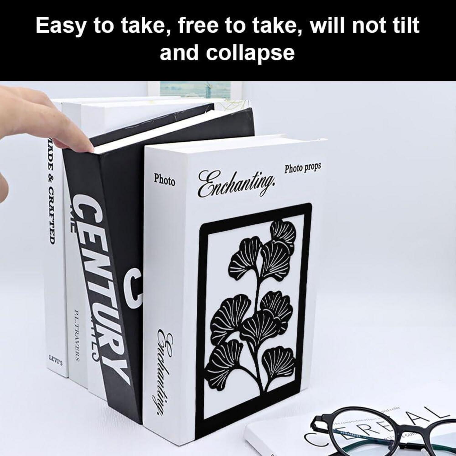 Buchstütze Metall 2 Stück Ginkgo Cut-out Schwarz Bücherregal