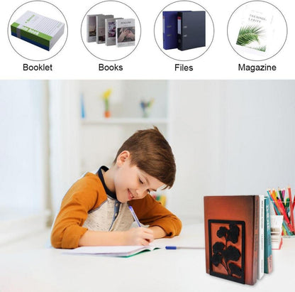 Buchstütze Metall 2 Stück Ginkgo Cut-out Schwarz Bücherregal