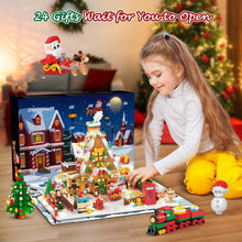 Adventskalender Lebkuchenhaus Bauspielzeug mit LED Licht