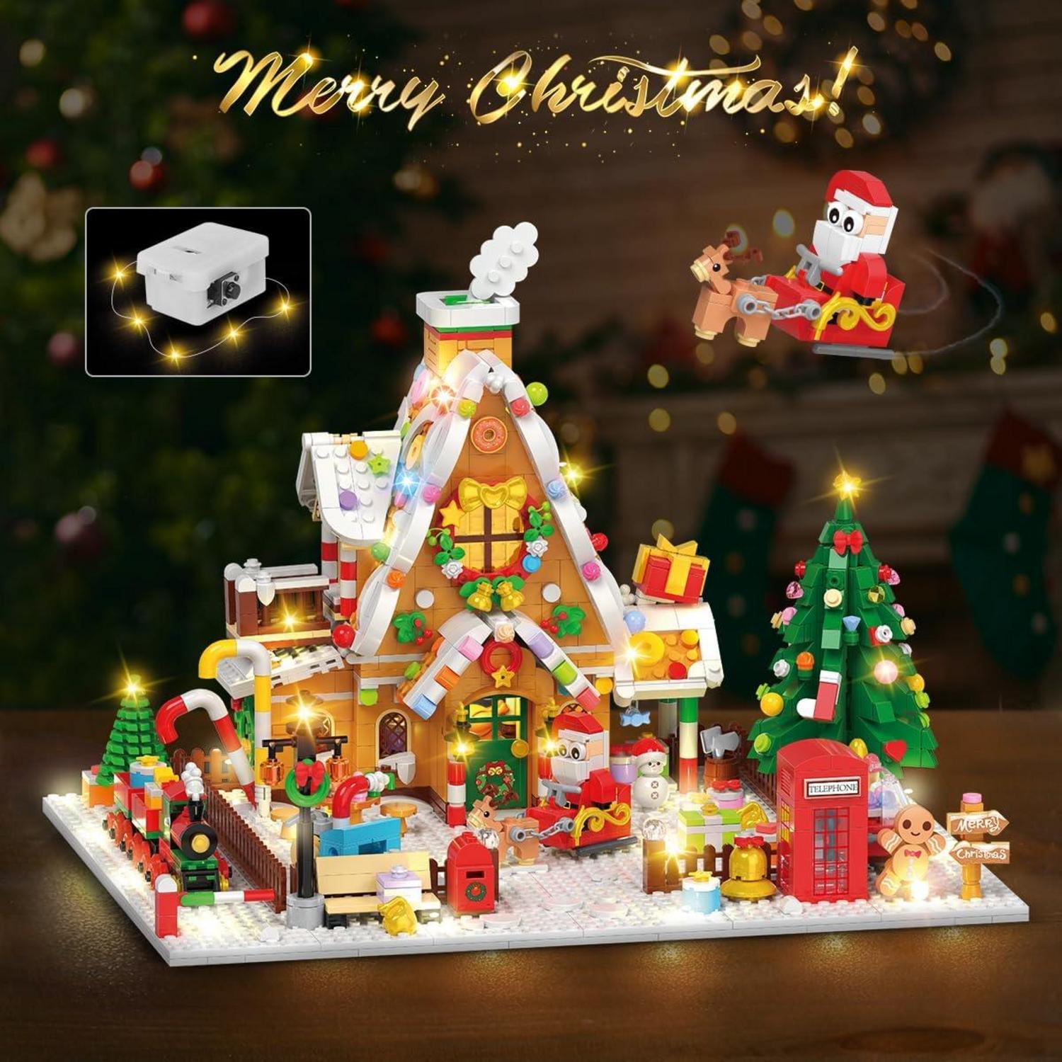 Adventskalender Lebkuchenhaus Bauspielzeug mit LED Licht 1763 Mini