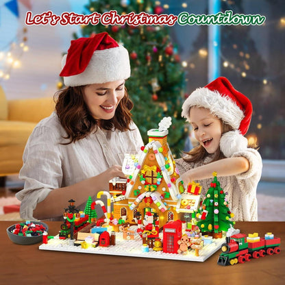INSOON Lebkuchenhaus Adventskalender 2024 mit LED Licht, Bauspielzeug 1763 Stück