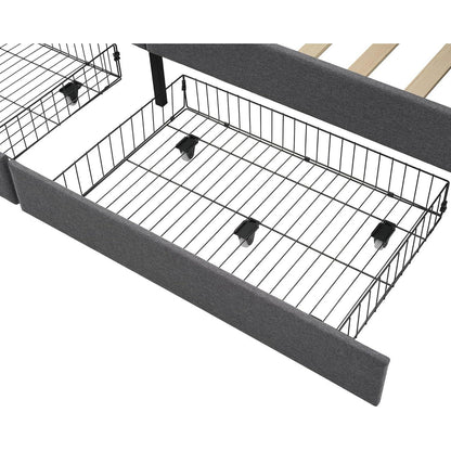 Schlafsofa 200cm mit Bettkasten & Schlaffunktion – Grau