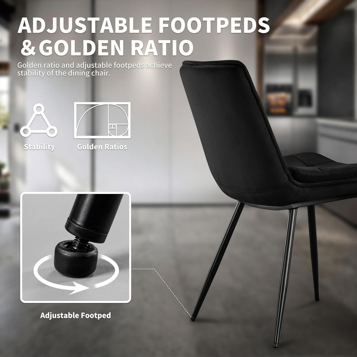 Samt Esszimmerstühle 2er Set – Gepolstert & Modern