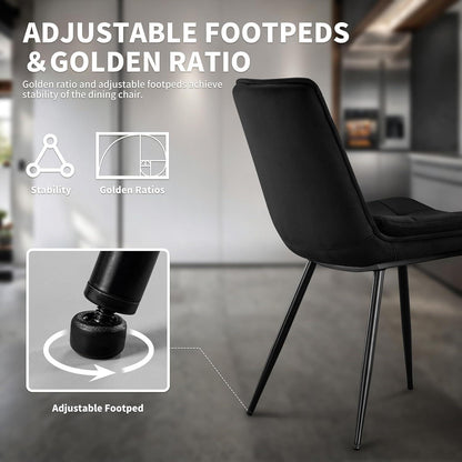 Samt Esszimmerstühle 2er Set – Gepolstert & Modern