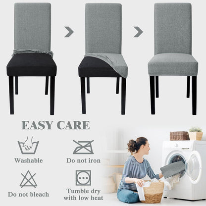 4er Set Stretch Stuhlhussen Dunkelgrau Esszimmer Schwingstühle