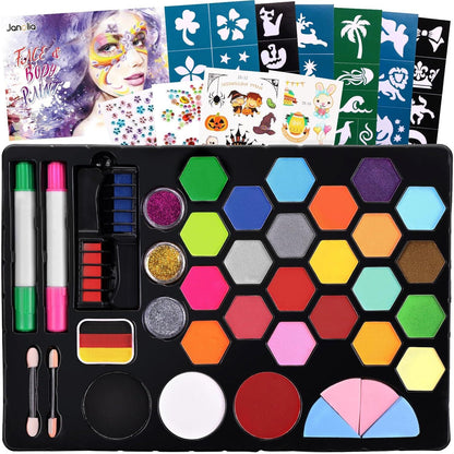 Kinderschminken Set 25 Farben Wasserbasis Fasching Karneval