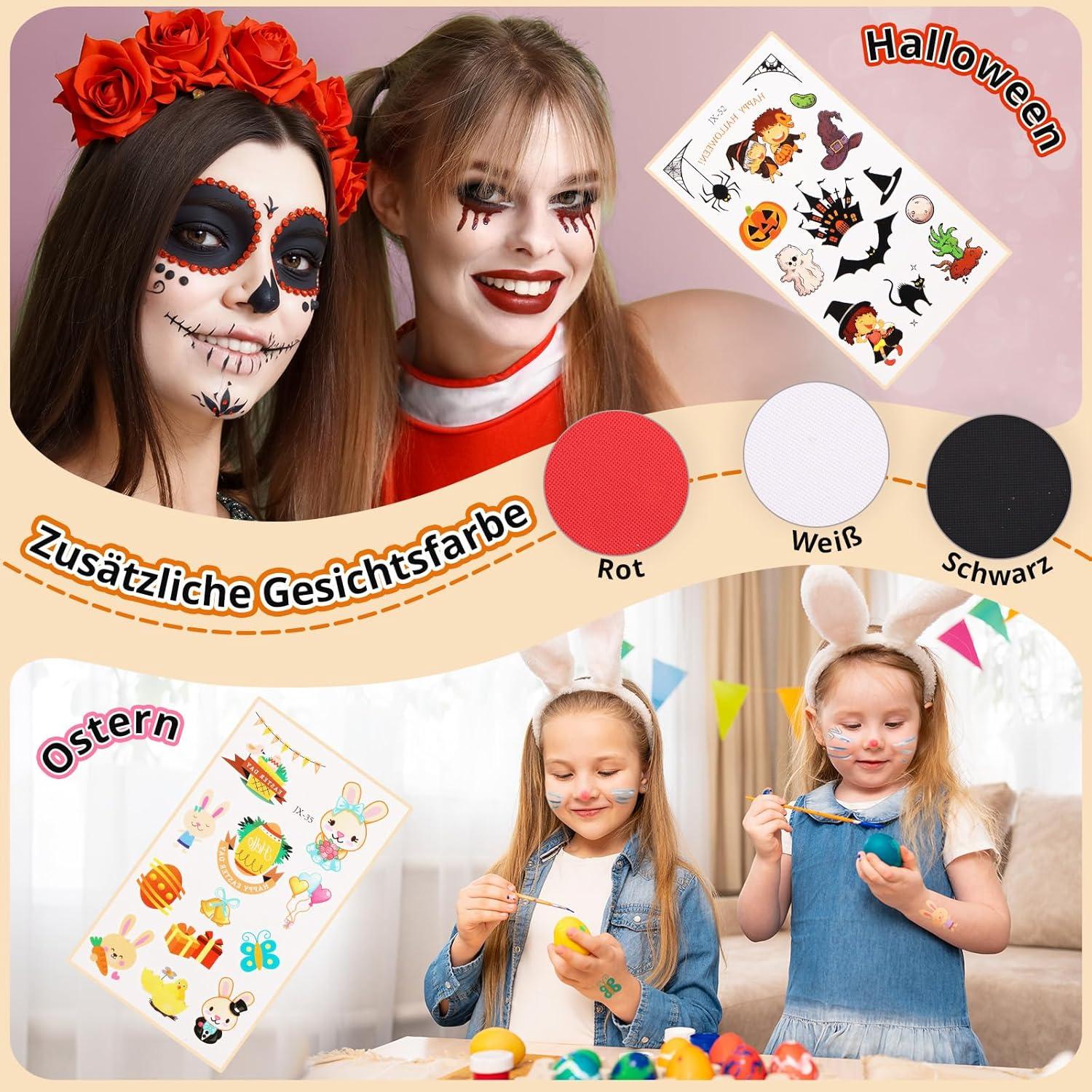 Gesichtsfarben Kinderschminken Set Wasserbasis 25 Farben Faschingsschminke