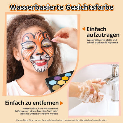 Gesichtsfarben Kinderschminken Set 25 Farben Fasching Halloween