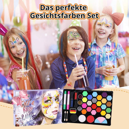 Kinderschminken Set 25 Farben Theater Makeup Face Paint Fasching Karneval