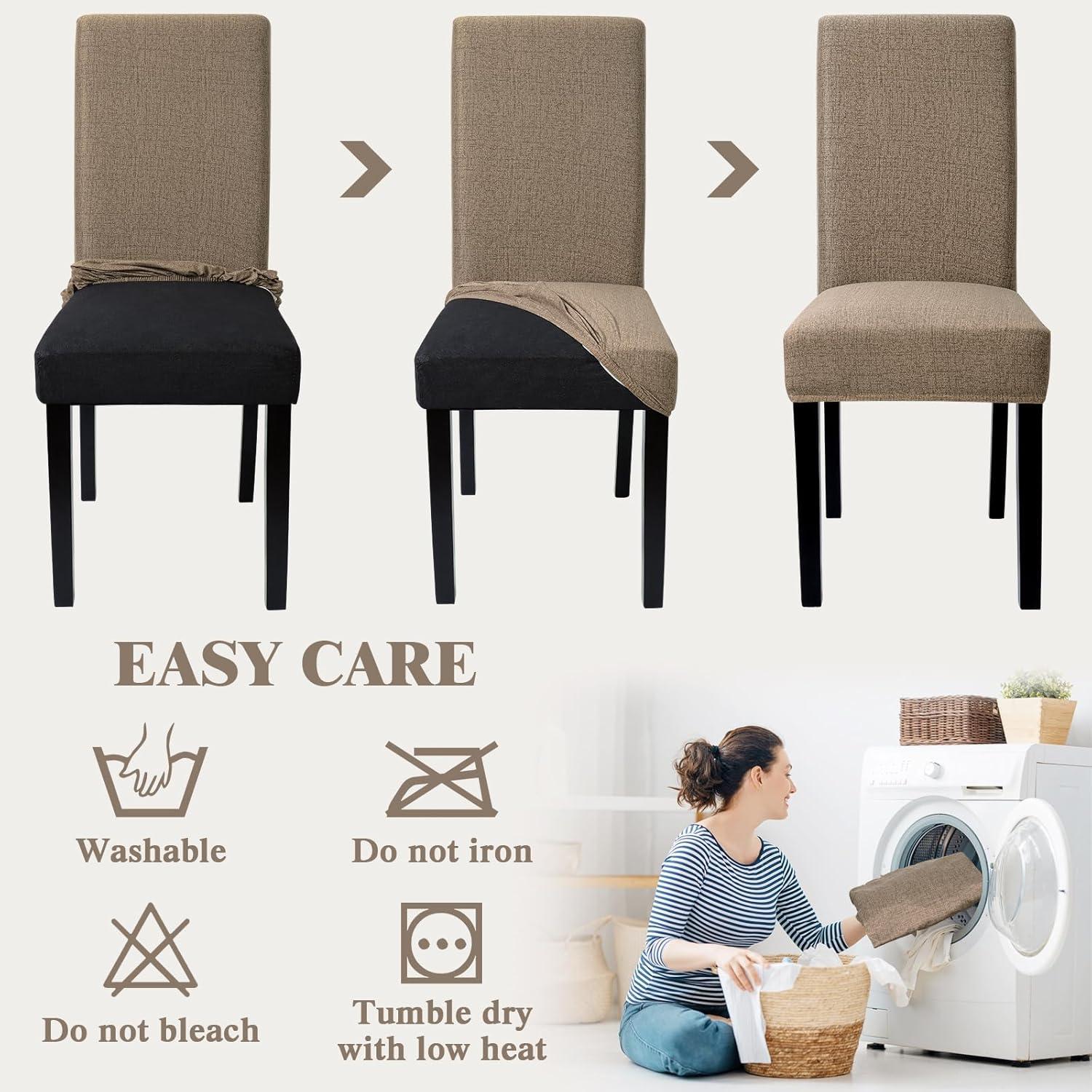 Betylifoy Stuhlhussen 4er Set Abnehmbar Waschbar Stretch Esszimmer Stuhlüberzüge