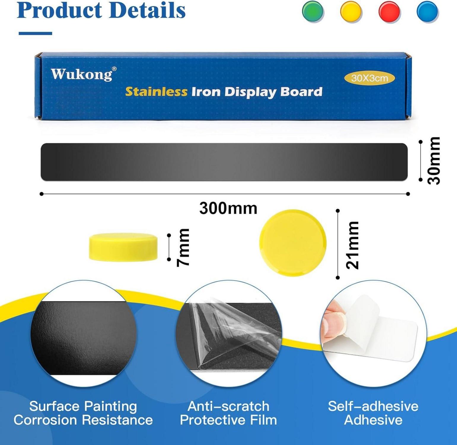 Magnettafel Set 10 Stück Schwarz Memotafel mit 32 Magneten