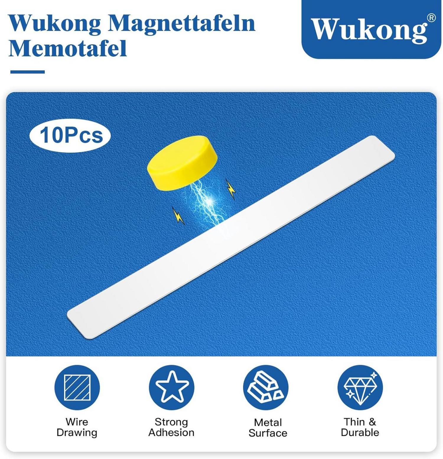 10er Set Magnetleisten Weiß, 30x3cm, Selbstklebend, inkl. 32