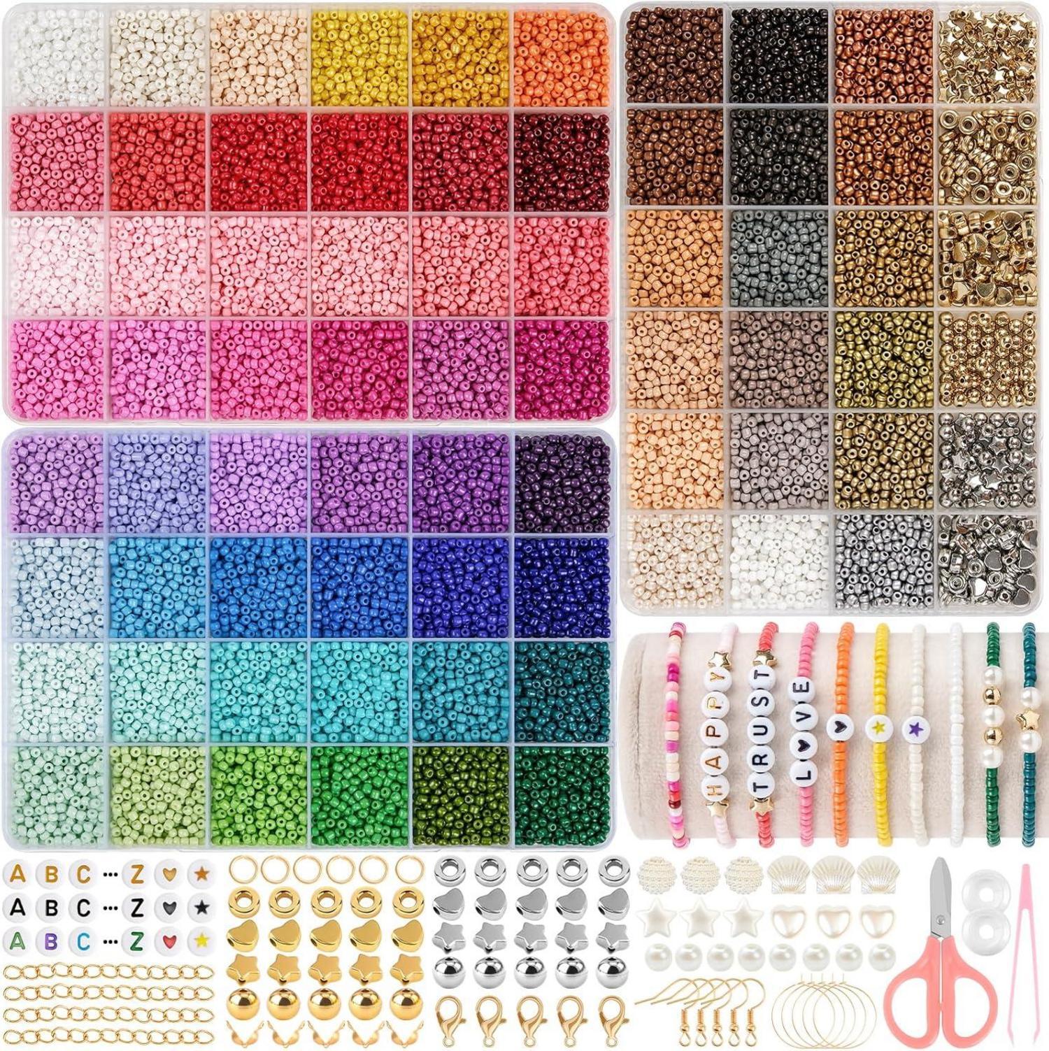 Perlen Armband DIY Set 3mm Pastell Buchstabenperlen