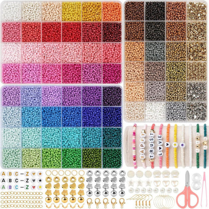 Perlen Armband DIY Set 3mm Pastell Buchstabenperlen