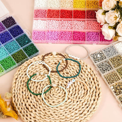 Perlen Armband Set 3mm Schmuck Pastell Buchstaben DIY Kit