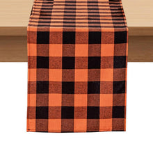 Orange karierter Halloween Tischläufer 33 x 274 cm