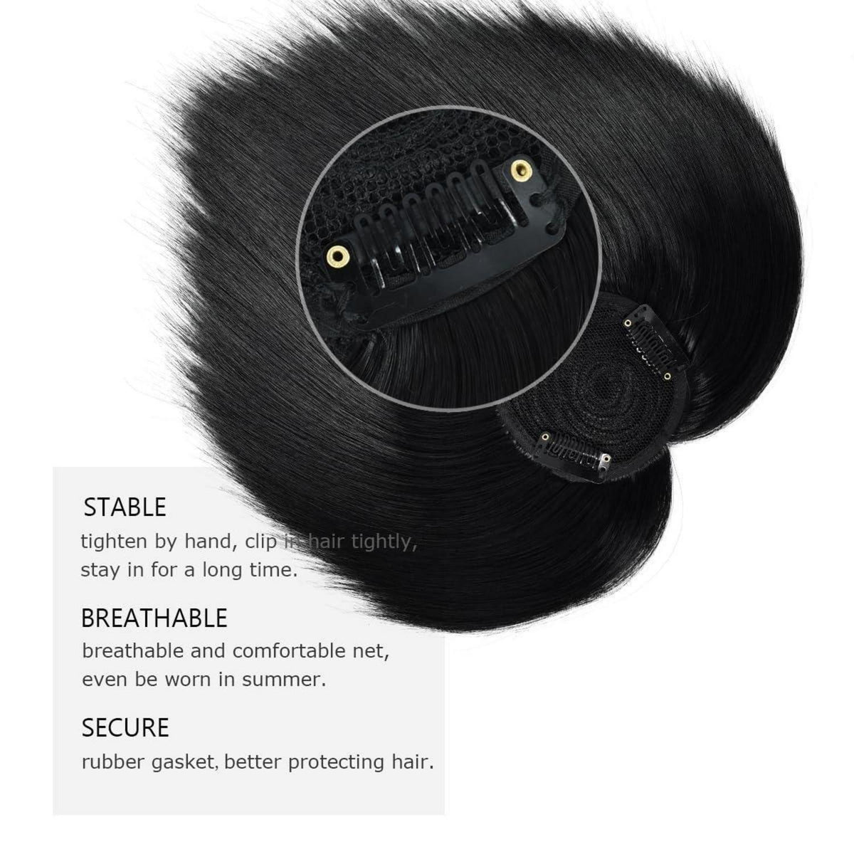 Haar Topper Schwarz – Synthetik Haarteil für mehr Volumen