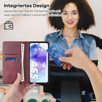 Handyhülle für Samsung Galaxy A55 5G mit RFID-Schutz und Standfunktion