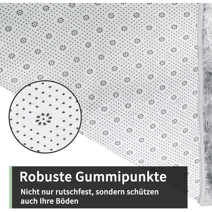 Grauer Hochflor Teppich 275x370 cm – Flauschiger Wohnzimmerteppich