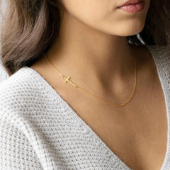 TINGN Kreuz Kette Goldkette Damen 14K Vergoldet Layered Choker Halskette Modeschmuck
