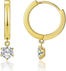 Creolen Silber 925 Huggies Moissanite Zirkonia Ohrhänger Gold