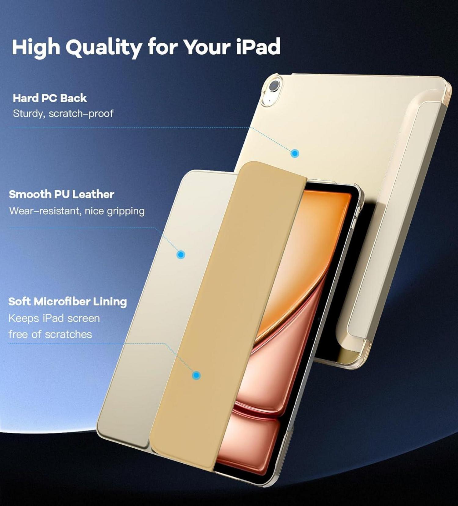 iPad Air 13 Hülle Auto Schlaf/Aufwach Funktion Transparent