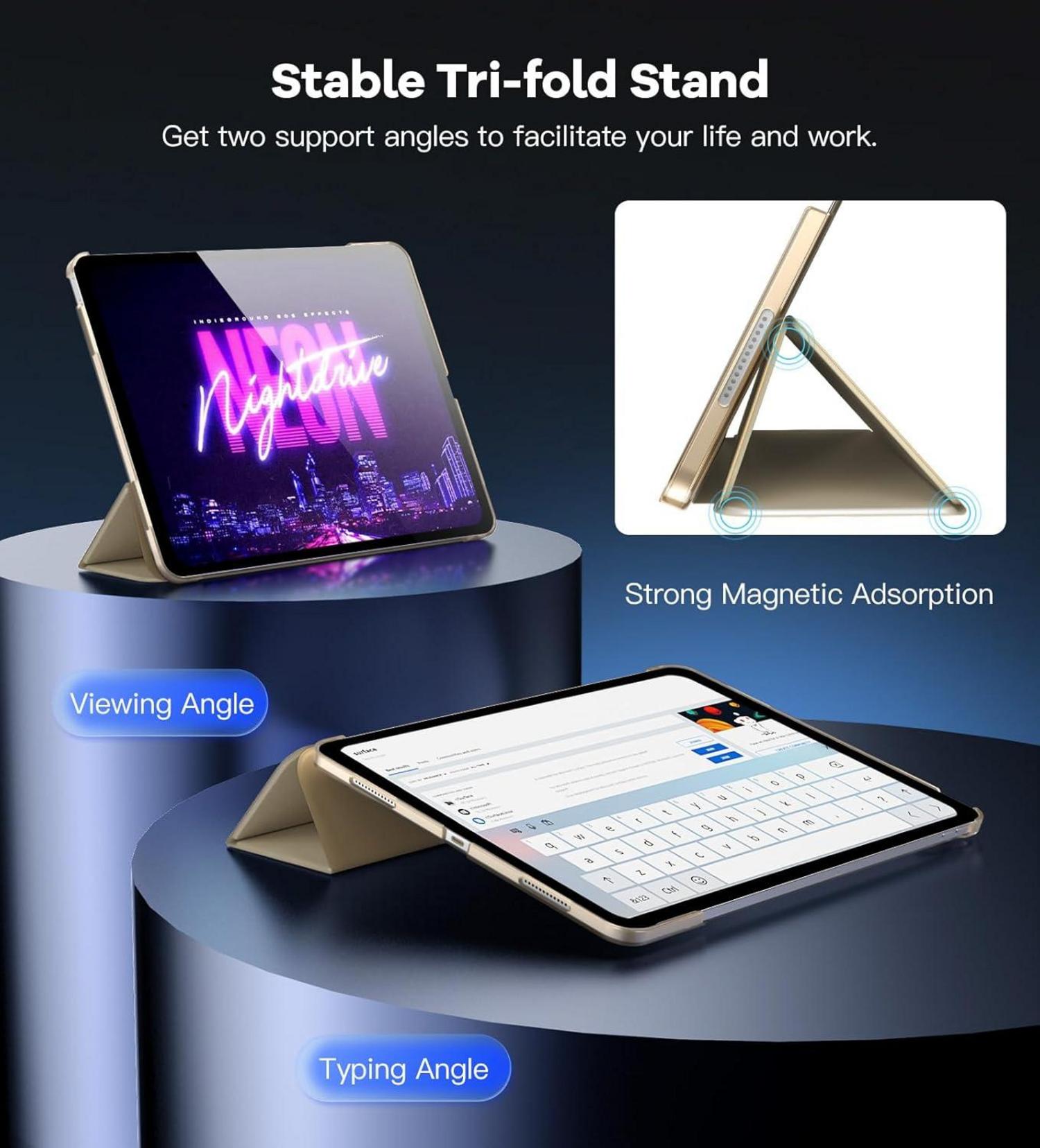 TiMOVO iPad Air 13 Hülle M2 2024 - Touch ID, Auto Schlaf/Aufwach, Transluzent Rückhülle