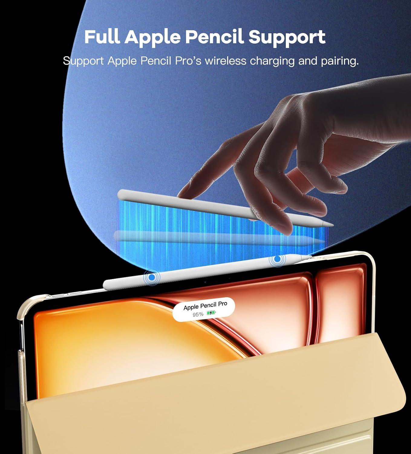 TiMOVO iPad Air 13 Hülle M2 2024 - Touch ID, Auto Schlaf/Aufwach, Transluzent Rückhülle