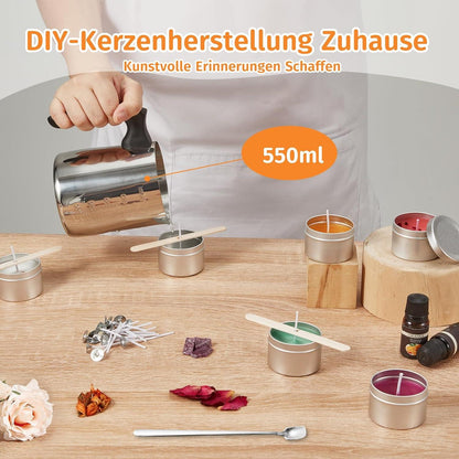 Kerzenherstellung Set Sojawachs,Dochten,Dosen,Blumen,&ätherische Öle