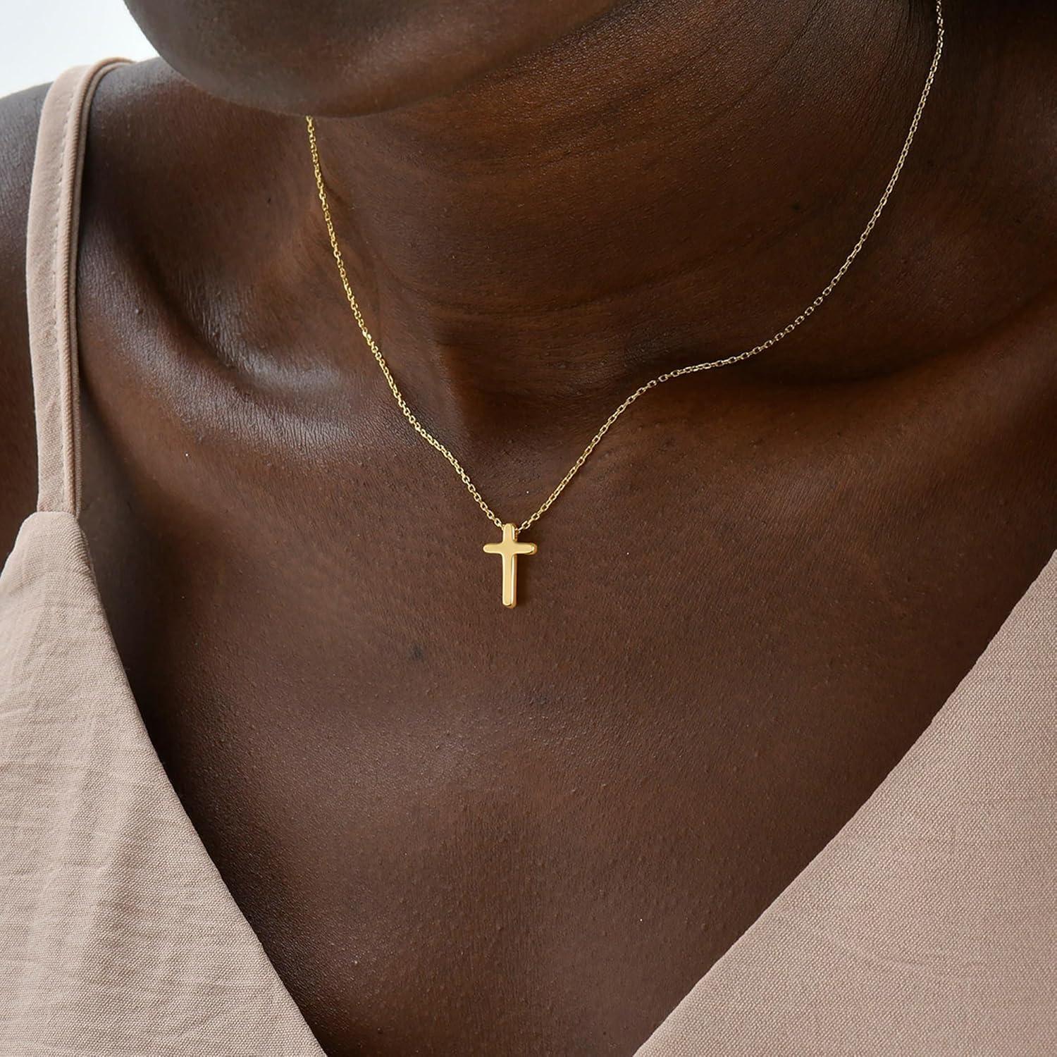 TINGN Kreuz Kette Damen Gold 14K Vergoldet Layered Choker