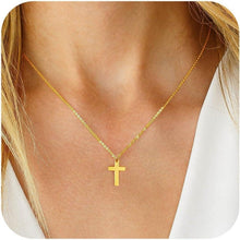 14K Gold Vergoldete Kreuz Kette Damen Layered Halskette