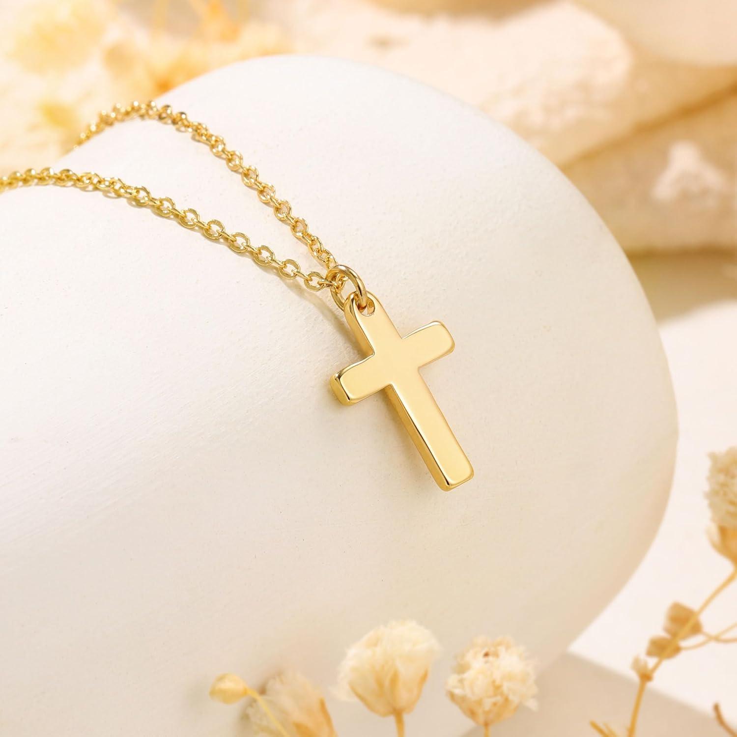 TINGN Gold Kreuz Kette Halskette Damen - Layered Choker 14K Vergoldet
