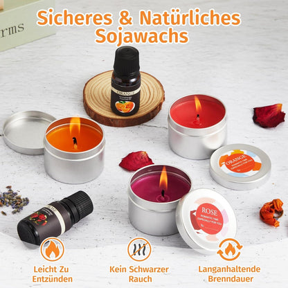 DIY Kerzenherstellung Set Sojawachs Düfte Blumen