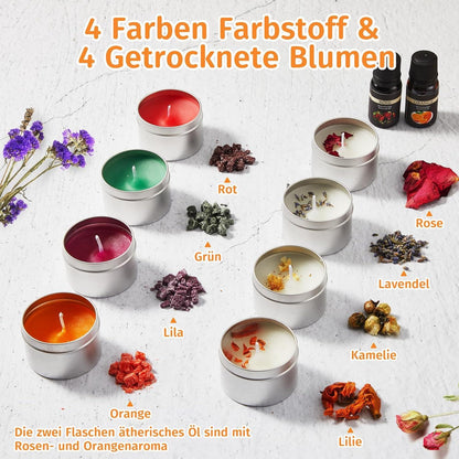 DIY Kerzenherstellung Set Sojawachs Schmelztiegel 41-teilig