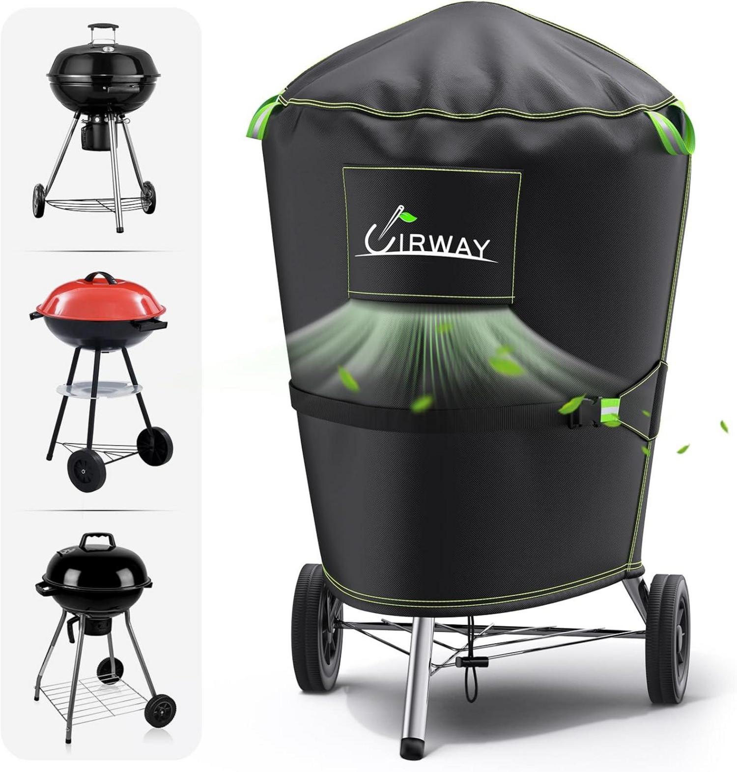 Wetterfeste Grillabdeckung für Gasgrill φ77*90cm, Schwarz