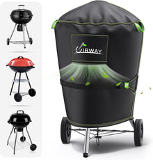 Wetterfeste Grillabdeckung für Gasgrill φ77*90cm, Schwarz