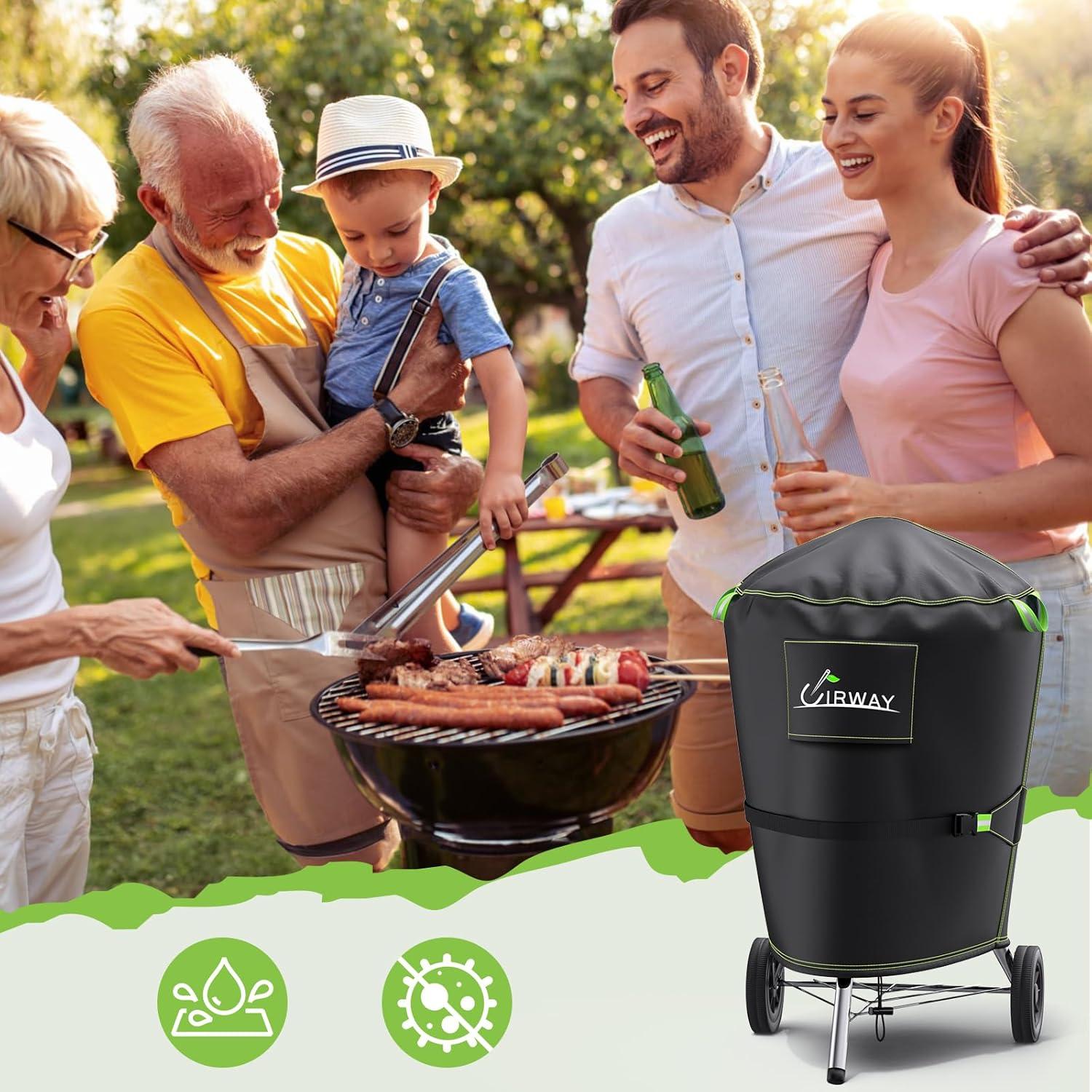 UIRWAY Grillabdeckung 420D Oxford Gasgrill Abdeckplane Schwarz 77x90cm