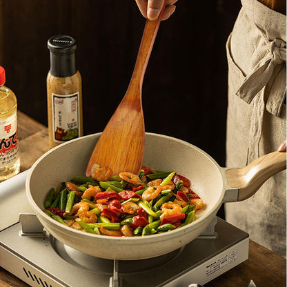 4er Set Holz Pfannenwender Spatel Reislöffel Hitzebeständig 33 cm