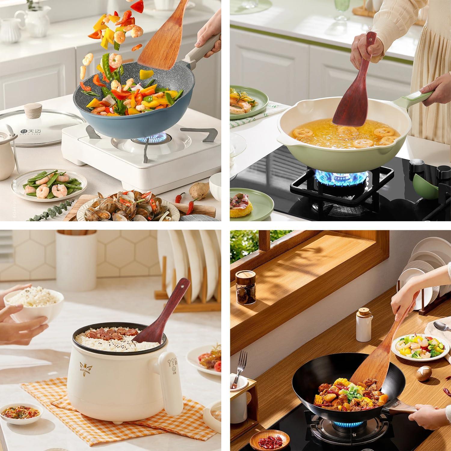 Demarsen Pfannenwender Holz Set 4-teilig 33cm antihaft hitzebeständig