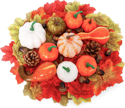 Herbstdeko Set Kürbisse Eicheln Tannenzapfen Ahornblätter