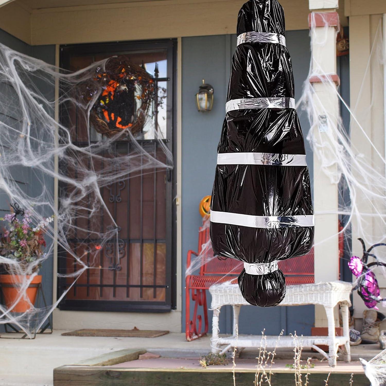 Halloween Deko Leichensack Aufblasbar Gefälschte Leiche 173 cm Schwarz