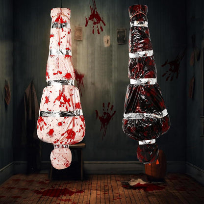 Aufblasbare Halloween Deko Leichensack 2024 Tote Opfer Requisiten Schwarz