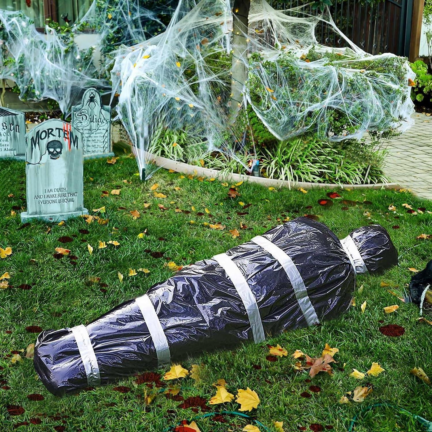 Aufblasbare Halloween Deko Leichensack 2024 Tote Opfer Requisiten Schwarz