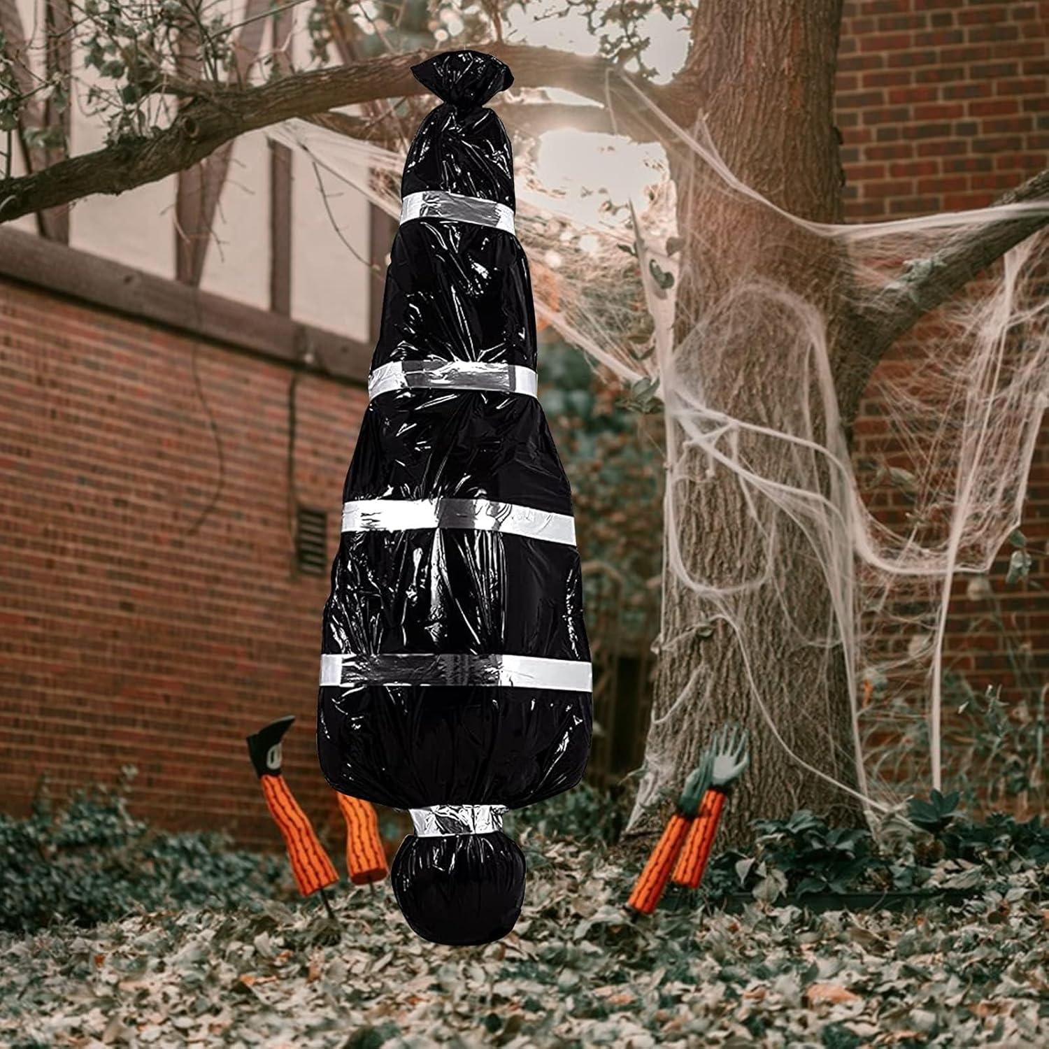 Halloween Deko Leichensack Aufblasbar Gefälschte Leiche 173 cm Schwarz